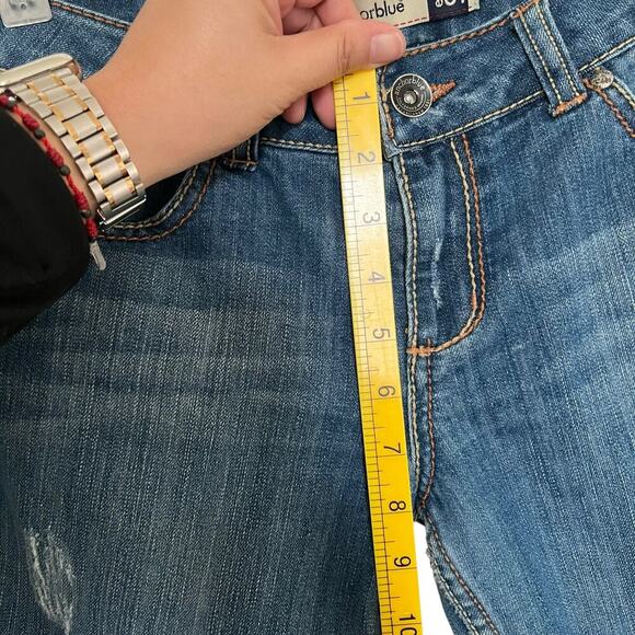 Anchore Blue Y2K Low Rise Flared Medium Wash Jeans Size 11 Short - Picture 7 of 9